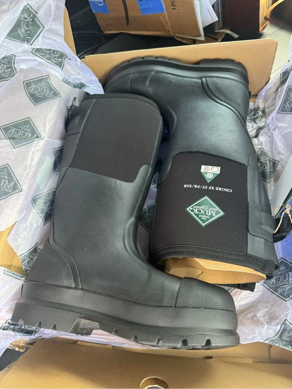 Muck Chore Classic Men's Steel Toe Rain & Snow Boot - Black